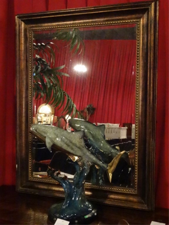 LARGE BRONZE FINISH WALL MIRROR, 49.5" X 38", SKU586.14 (1 of 3)