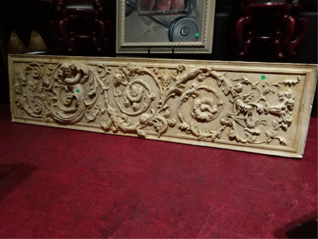 LARGE PLASTER BAS RELIEF PLAQUE, FIGURAL DESIGN WITH (1 of 6)