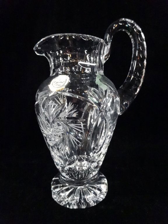 24% LEAD CRYSTAL PITCHER, MADE IN POLAND, APPROX (1 of 4)