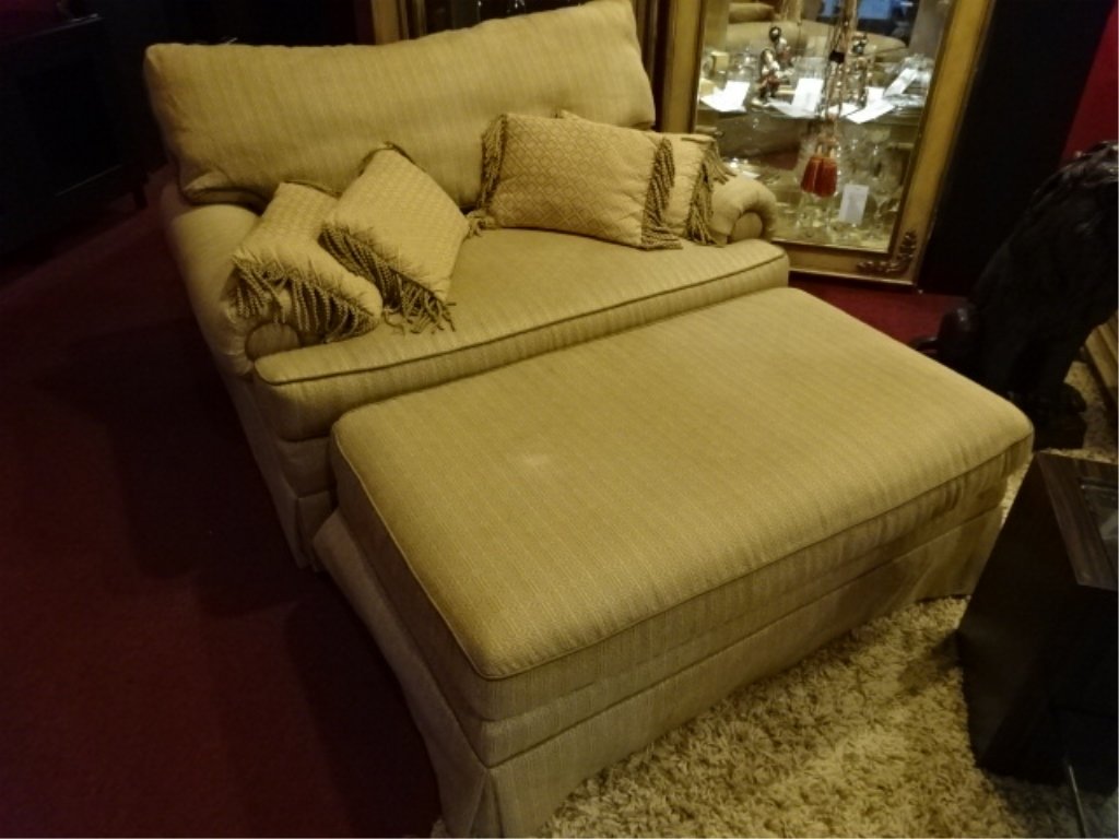 2 PC UPHOLSTERED SLEEPER CHAIR WITH FOLD OUT TWIN BED (1 of 10)