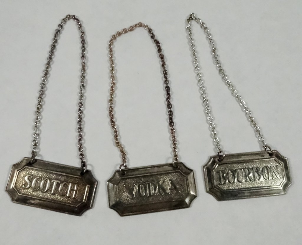 3 PC DECANTER TAGS, INCLUDES SCOTCH, VODKA & BOURBON (1 of 4)