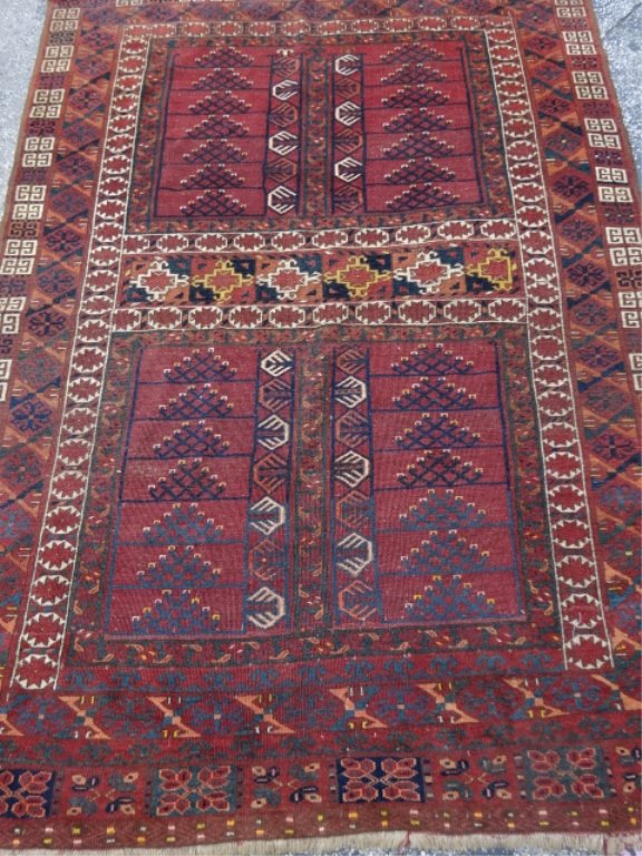 VINTAGE WOVEN RUG, VERY GOOD CONDITION, 83" X 58", (1 of 7)