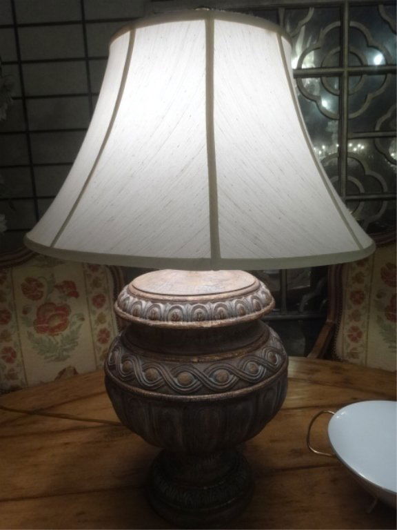 LARGE URN STYLE TABLE LAMP, APPROX 25"H, SKU500.25 (1 of 6)
