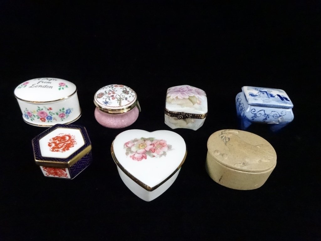 7 PC TRINKET BOXES, INCLUDES LIMOGES FRANCE, (1 of 10)