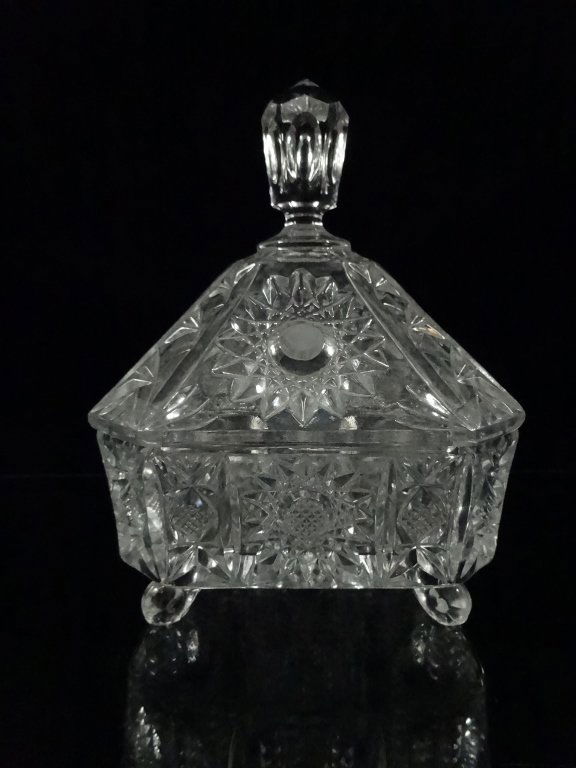CRYSTAL CANDY DISH WITH LID, APPROX 7.25"H (1 of 3)