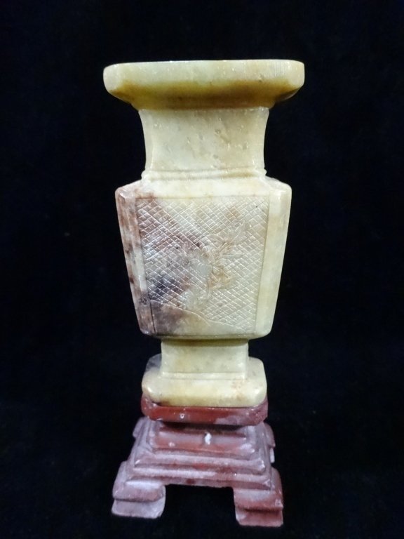 CHINESE CARVED STONE VESSEL, APPROX 4.75"H, SKU617 (1 of 4)