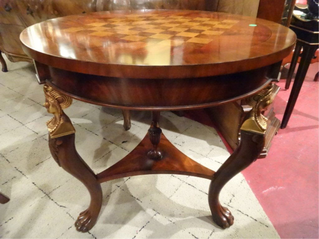 MAITLAND SMITH TABLE WITH CHESSBOARD TOP, BRONZE (1 of 10)