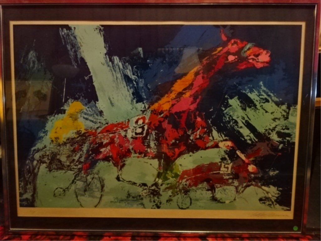 LARGE LEROY NEIMAN SERIGRAPH TITLED "TROTTERS", PENCIL (1 of 6)