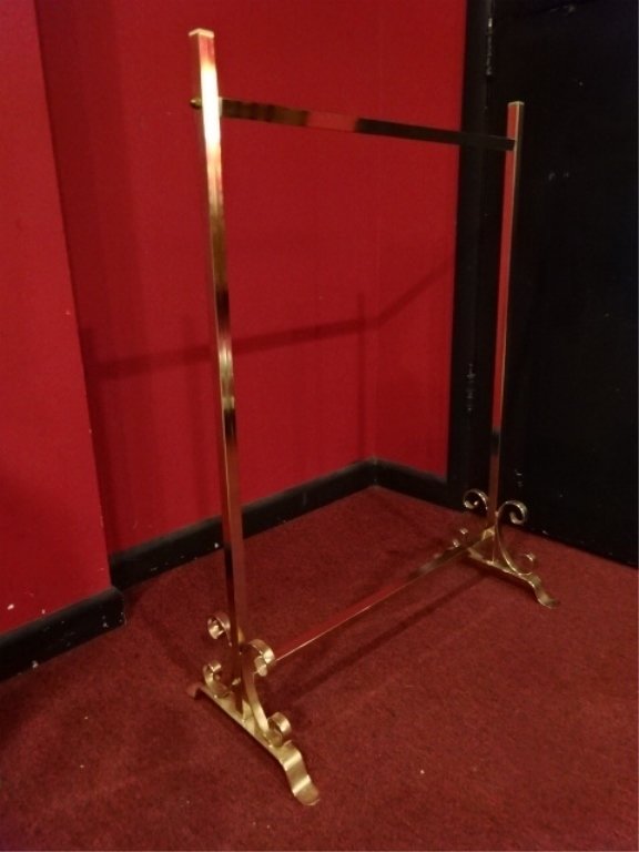 BRASS BLANKET RACK, VERY GOOD CONDITION, APPROX 3' X (1 of 3)
