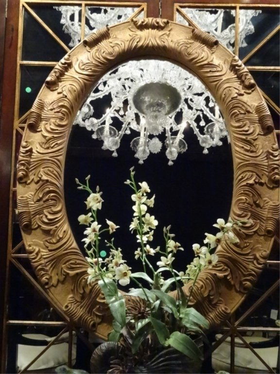 LARGE OVAL GOLD FINISH MIRROR, 4' X 3', SKU586.12 (1 of 4)