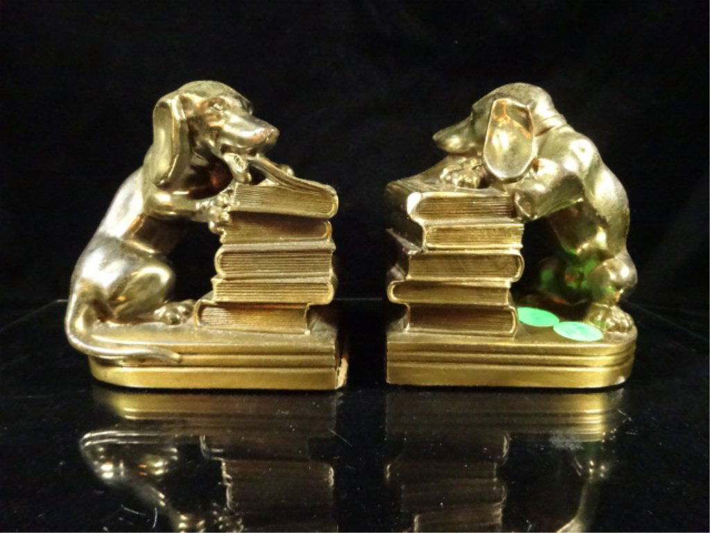 PAIR DACHSHUND BOOKENDS, APPROX 5"H (1 of 7)