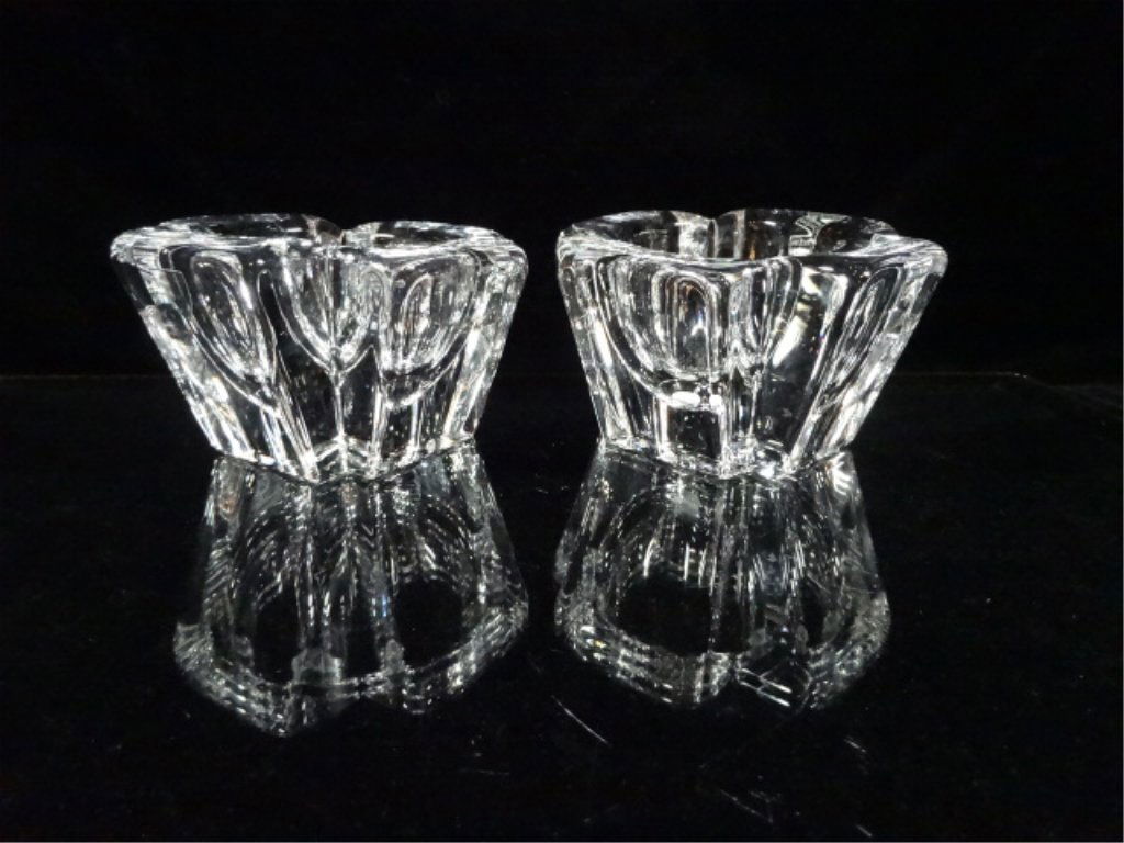 2 ORREFORS CRYSTAL CANDLE HOLDERS, APPROX 2.25" X 3.75" (1 of 6)
