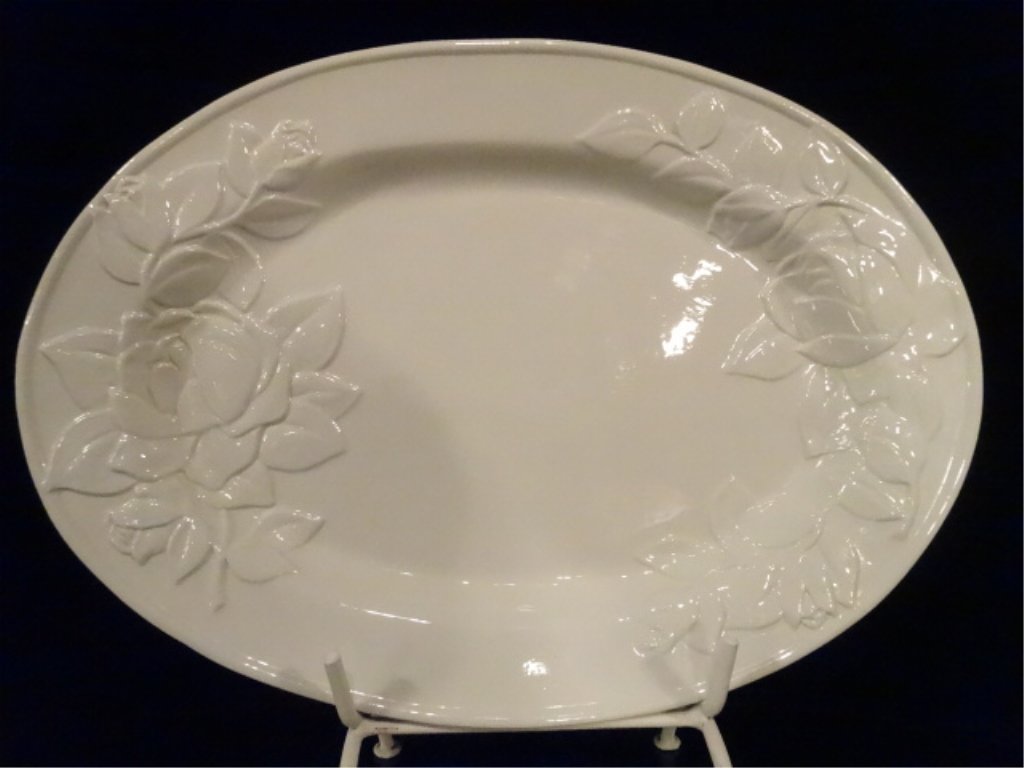 LARGE ITALIAN CERAMIC OVAL PLATTER, LABELED MADE IN (1 of 4)