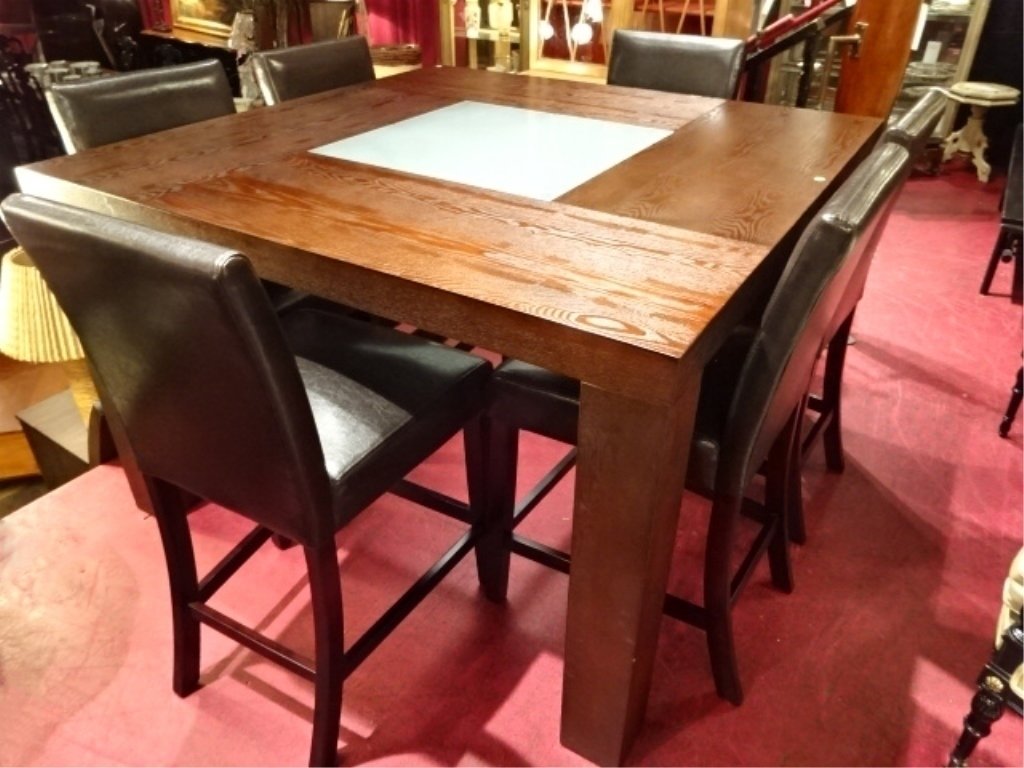 MODERN COUNTER HEIGHT DINING TABLE WITH 6 CHAIRS IN (1 of 7)