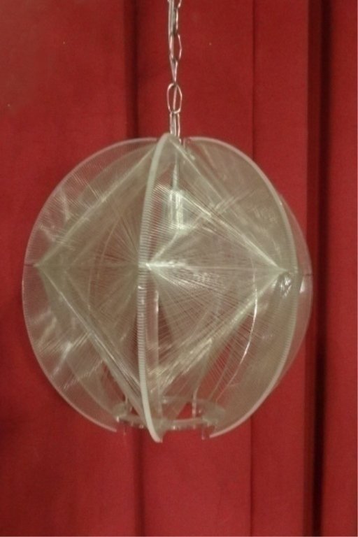 SPIROGYRA MID CENTURY MODERN ACRYLIC AND STRING PENDANT (1 of 6)