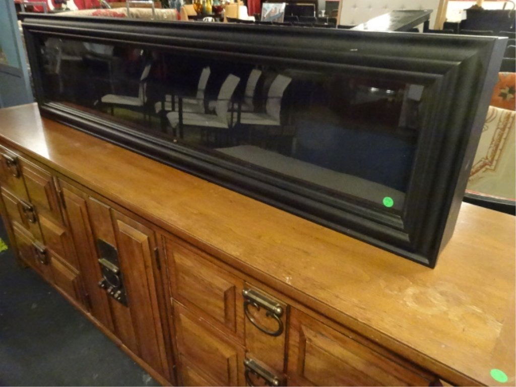 LIGHTED WOOD AND GLASS SHADOW BOX, POTTERY BARN, FLIP (1 of 5)