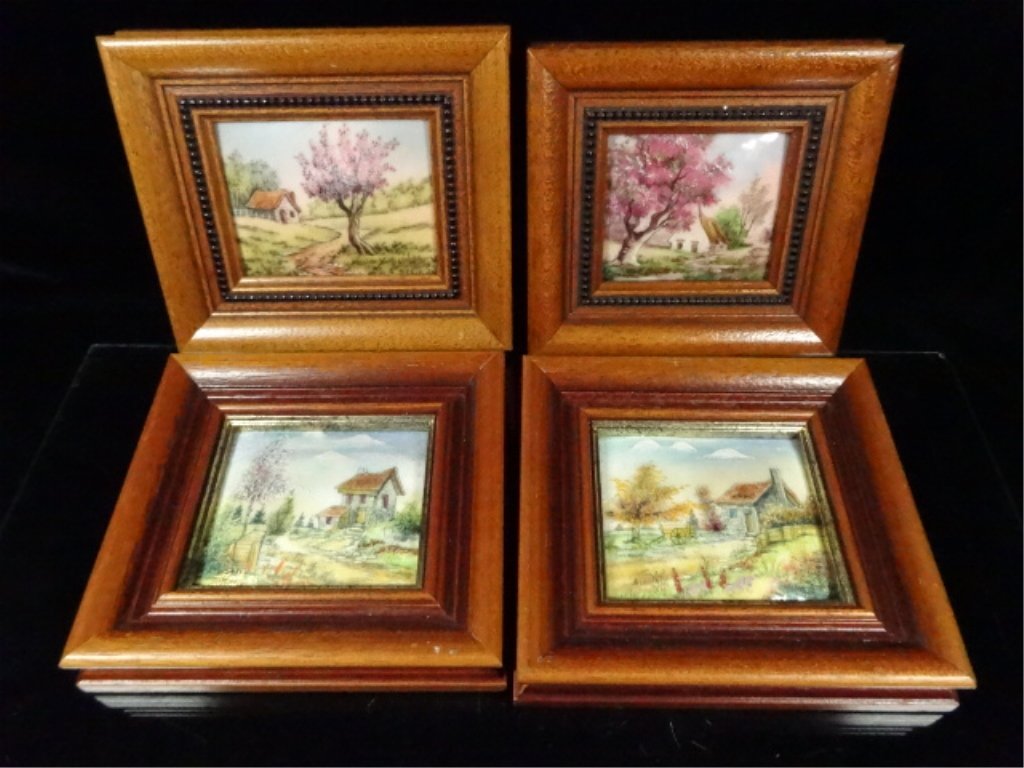 4 PC FRAMED LIMOGES PORCELAIN PLAQUES, INCLUDES ROUBY (1 of 10)