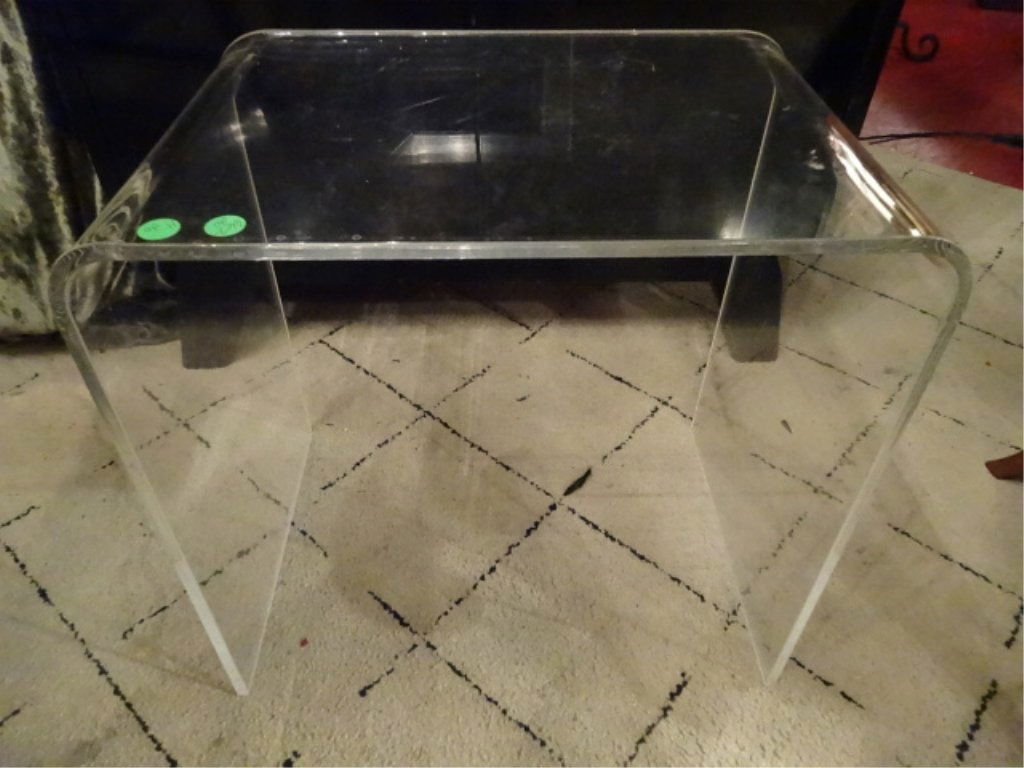 MID CENTURY LUCITE STOOL, ONE PIECE MOLDED LUCITE, GOOD (1 of 5)