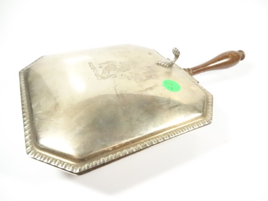 SILVERPLATE SILENT BUTLER CRUMB COLLECTOR, APPROX 11.5": SILVERPLATE SILENT BUTLER CRUMB COLLECTOR, APPROX 11.5" X 7.5"