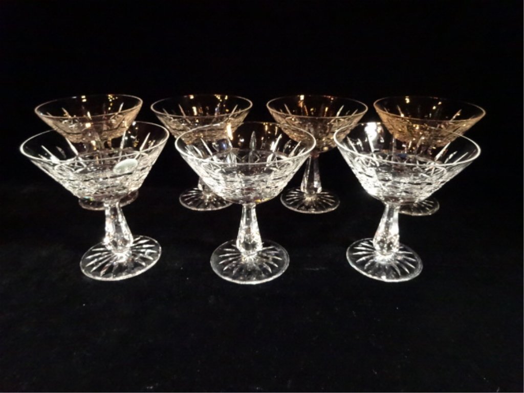 SET OF 7 WATERFORD CRYSTAL "KYLEMORE" CHAMPAGNE/MARTINI (1 of 7)