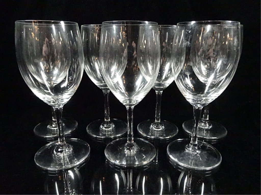 7 PC BACCARAT CRYSTAL WINE GLASSES, APPROX 6"H, WITH: 7 PC BACCARAT CRYSTAL WINE GLASSES, APPROX 6"H, WITH ORIGINAL BOX (HOLDS 6)