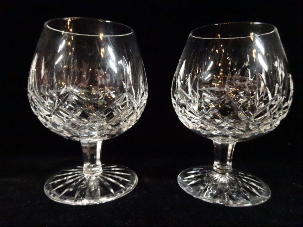 PAIR WATERFORD CRYSTAL "LISMORE" BRANDY SNIFTERS, (1 of 8)