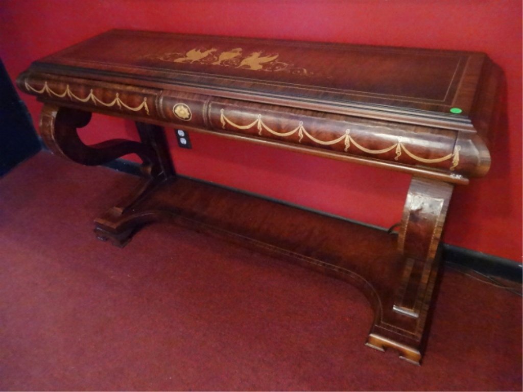 FRENCH EMPIRE STYLE CONSOLE TABLE, 2 DRAWERS, GRIFFIN (1 of 5)