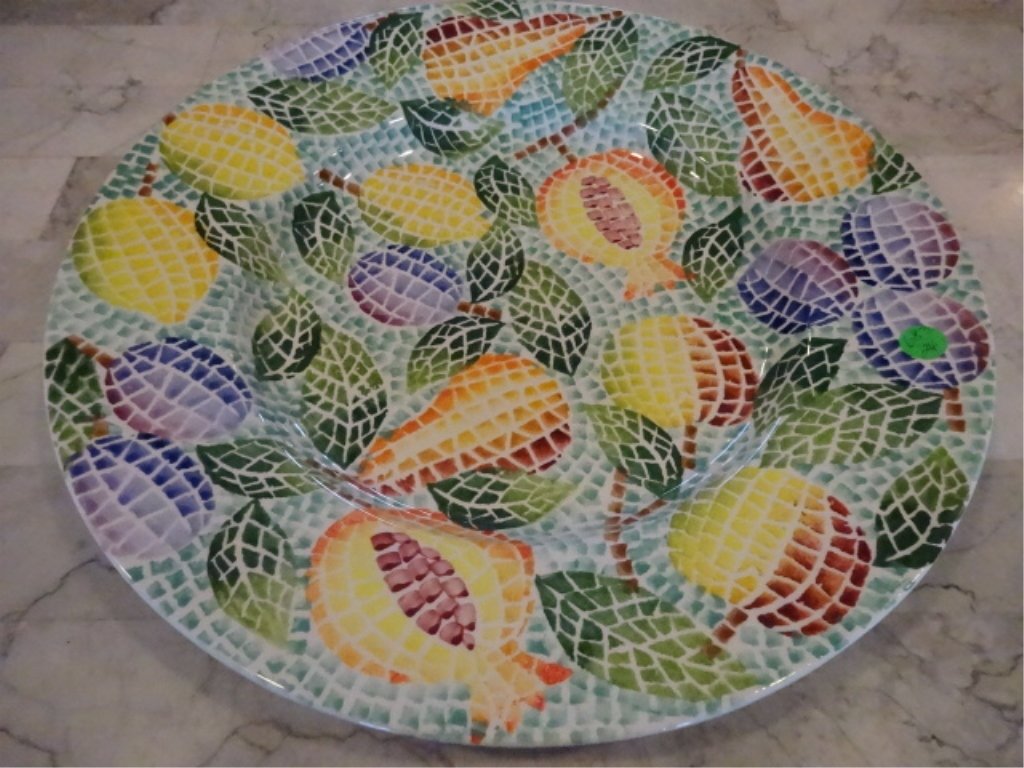 LARGE HANDPAINTED ITALIAN CERAMIC PLATTER, WITH PAINTED (1 of 5)