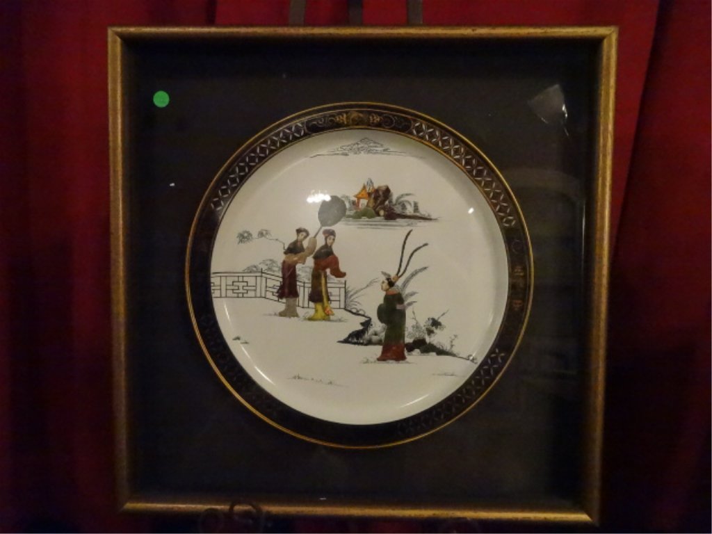 LARGE CHINESE PORCELAIN PLATTER, FRAMED, FRAMED SIZE (1 of 9)