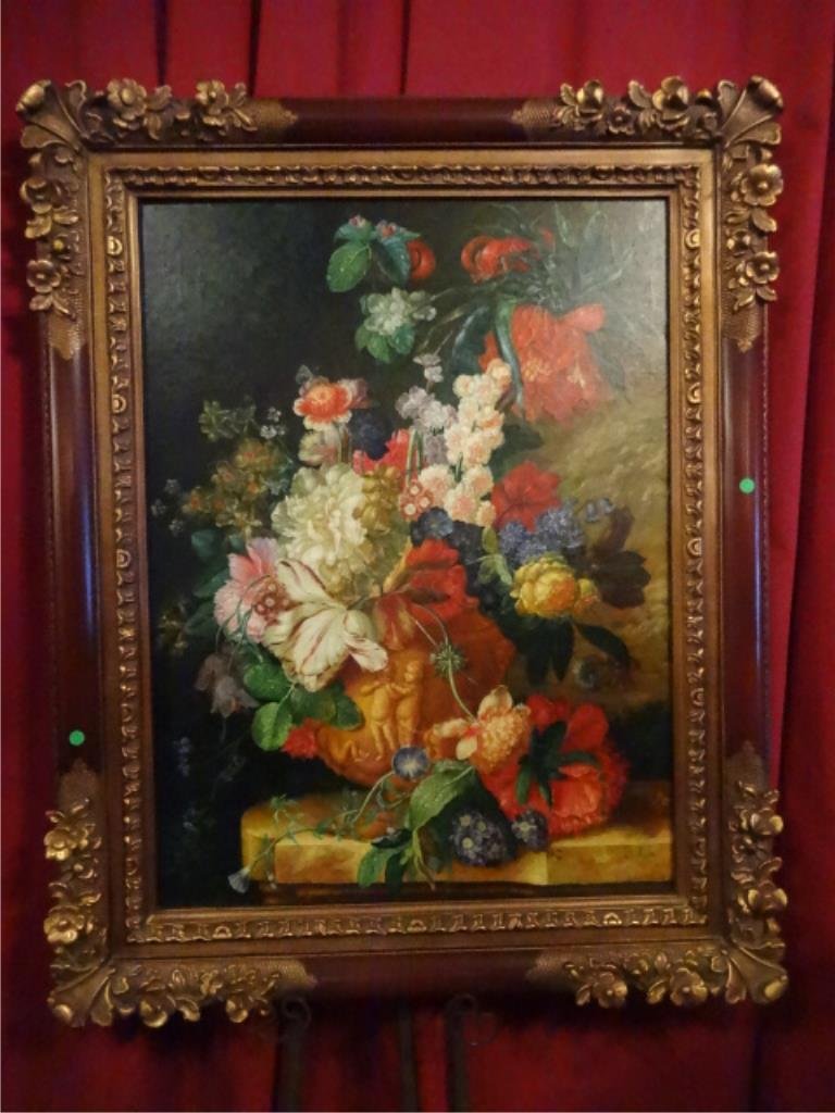 LARGE FLORAL STILL LIFE PAINTING AFTER BENIGINO RUIZ, (1 of 7)
