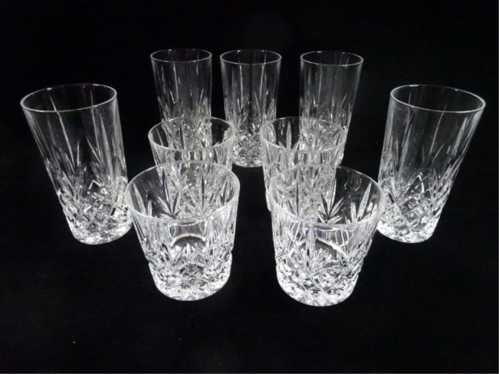 9 PC WATERFORD BROOKSIDE CRYSTAL GLASSES, 5 TUMBLERS, 4 (1 of 4)