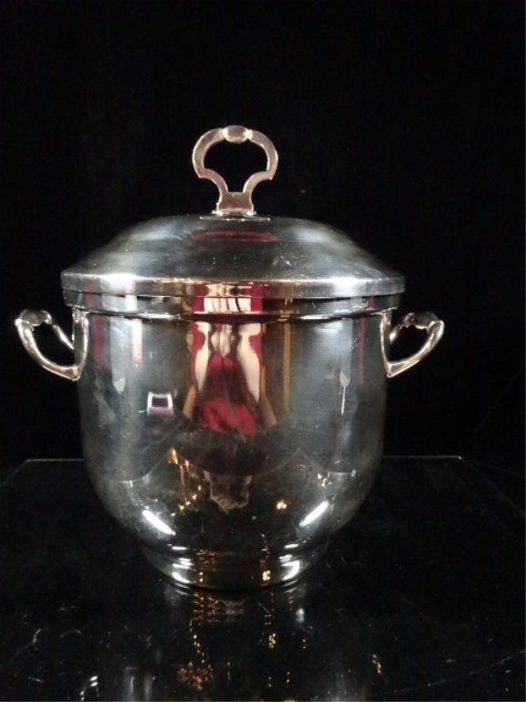CHRISTOFLE FRANCE SILVERPLATE ICE BUCKET WITH LID, WITH (1 of 8)