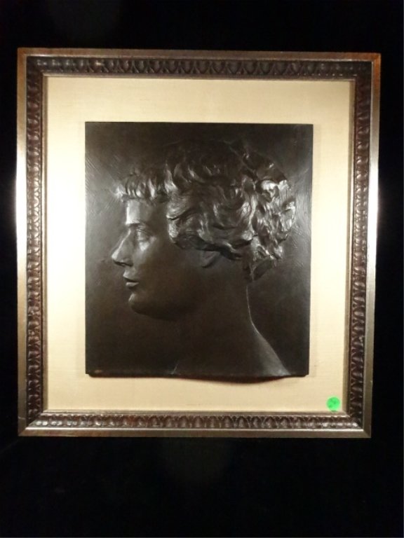 BRONZE PLAQUE, BAS RELIEF PROFILE OF A YOUNG BOY, NO (1 of 5)
