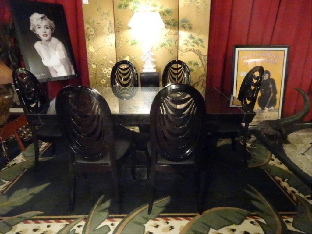 MODERN ITALIAN EXTENSION DINING TABLE, 6 GLOSS BLACK (1 of 8)