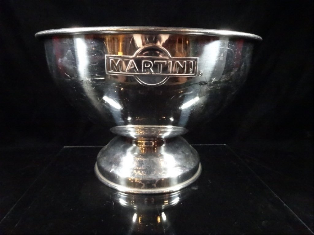 SILVERPLATE BOWL, MARTINI & ROSSI,APPROX 9"H X 13.5"W (1 of 3)