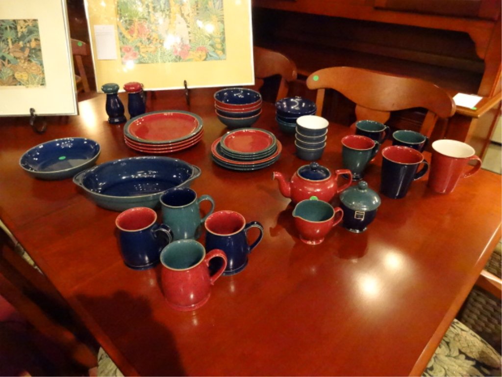 38 PC DENBY ENGLAND STONEWARE, INCLUDES 9 MUGS, TEAPOT, (1 of 4)
