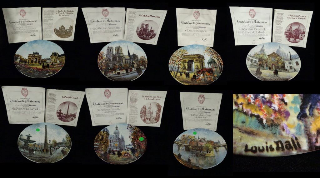 7 LIMOGES PORCELAIN PLATES, LIMITED EDITION, SCENES OF (1 of 10)