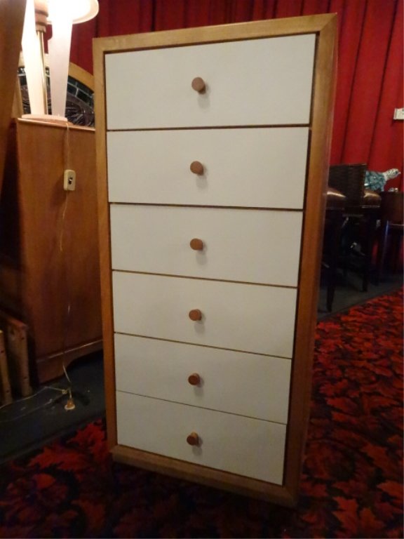 6 DRAWER CHEST, CONTEMPORARY, LIGHT FINISH WITH WHITE (1 of 4)