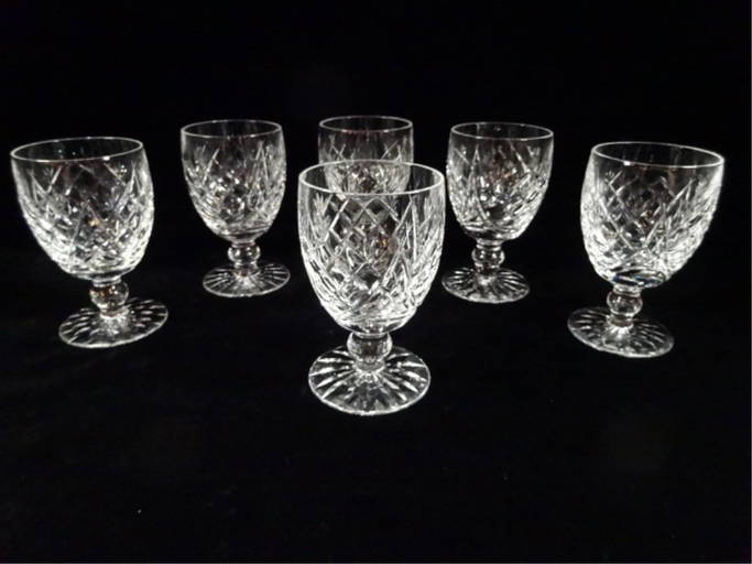 SET OF 6 WATERFORD CRYSTAL "AVOCA" WINE GLASSES, ETCHED Jun 14, 2016 Wilton Gallery in FL