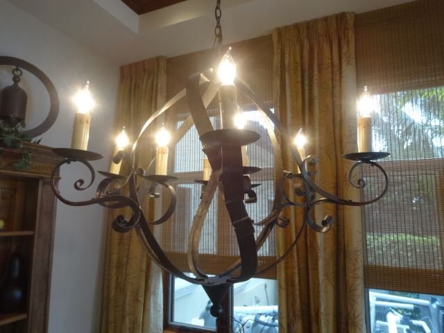 9 LIGHT ORNATE METAL CHANDELIER, APPROX 35"H; NOTE: (1 of 4)