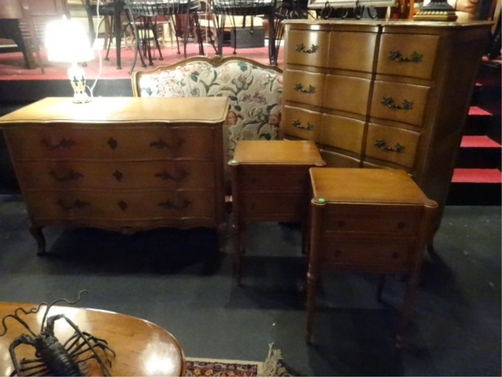 3 PC FRENCH STYLE VINTAGE BEDROOM SET, ASSEMBLED ITEMS (1 of 7)