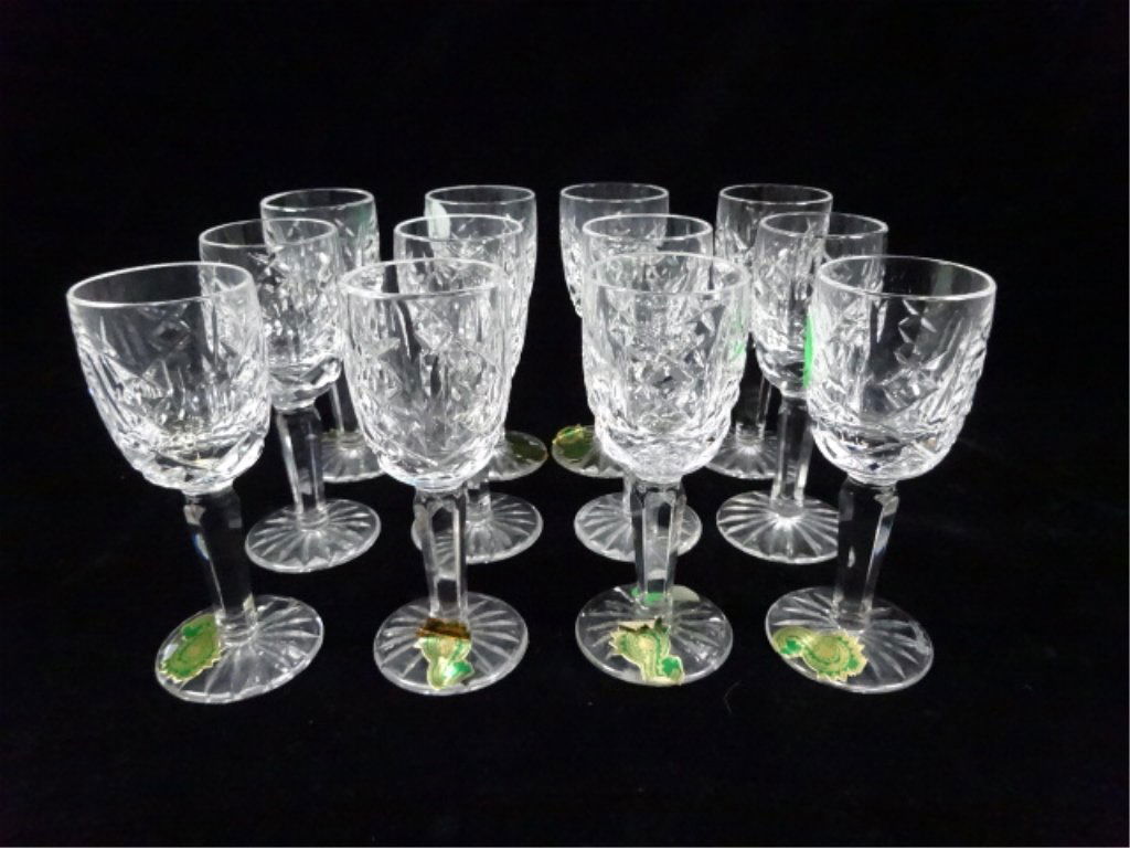 12 WATERFORD CRYSTAL CORDIAL GLASSES, GLENGARRIFF (1 of 6)