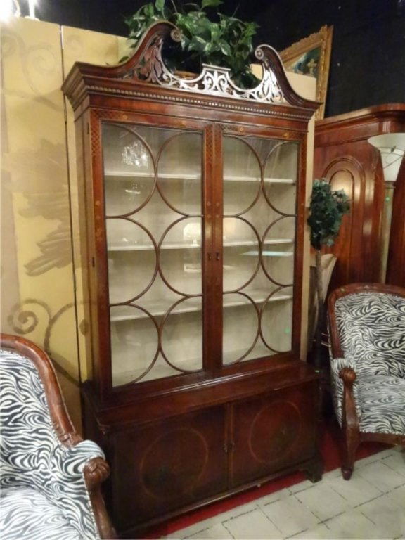 CHINESE CHIPPENDALE CABINET, PAINTED CHINOISERIE (1 of 10)