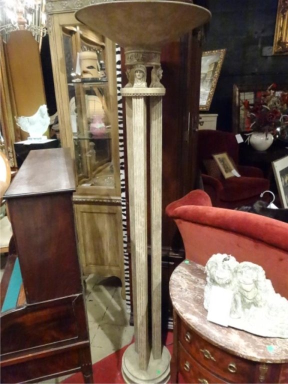 NEOCLASSICAL METAL FLOOR LAMP, 3 COLUMNS TOPPED BY (1 of 4)