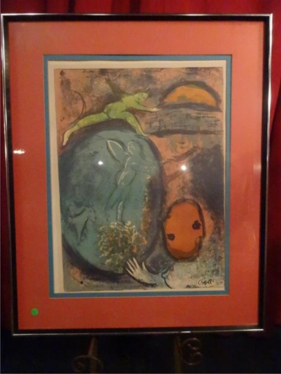 AFTER MARC CHAGALL LITHOGRAPH, FRAMED AND MATTED, (1 of 6)