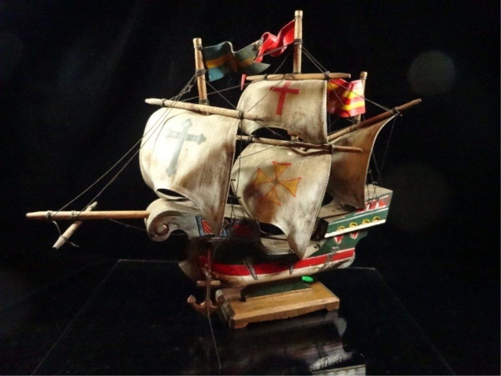 WOODEN SHIP MODEL, APPROX 13"H: WOODEN SHIP MODEL, APPROX 13"H