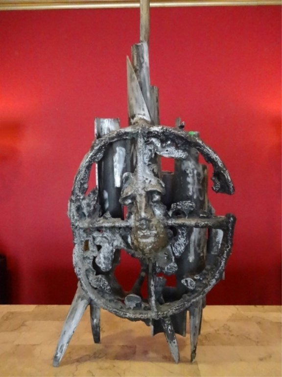 LARGE ABSTRACT METAL SCULPTURE, FLOATING FACES IN (1 of 10)
