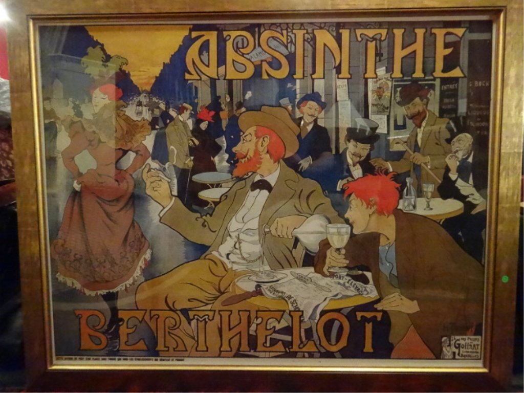 LARGE FRENCH VINTAGE STYLE ADVERTISING POSTER, ABSINTHE (1 of 7)