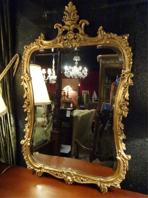 ROCOCO STYLE GILT WOOD MIRROR, #1 OF THREE IDENTICAL (1 of 6)