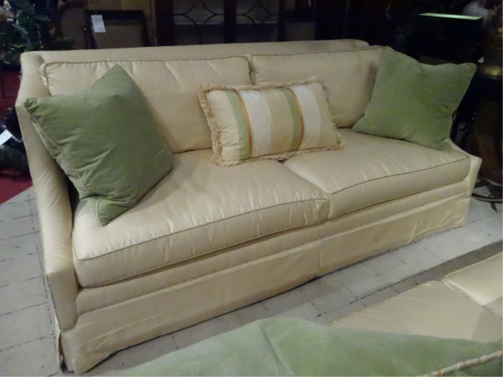 EJ VICTOR SOFA FOR ROBB & STUCKY, PALE YELLOW WITH PALE (1 of 8)